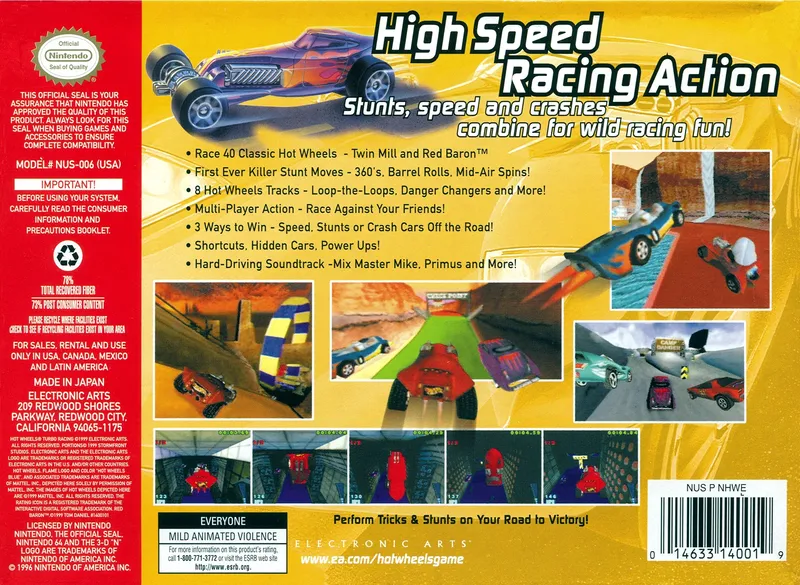 Hot Wheels Turbo Racing box back