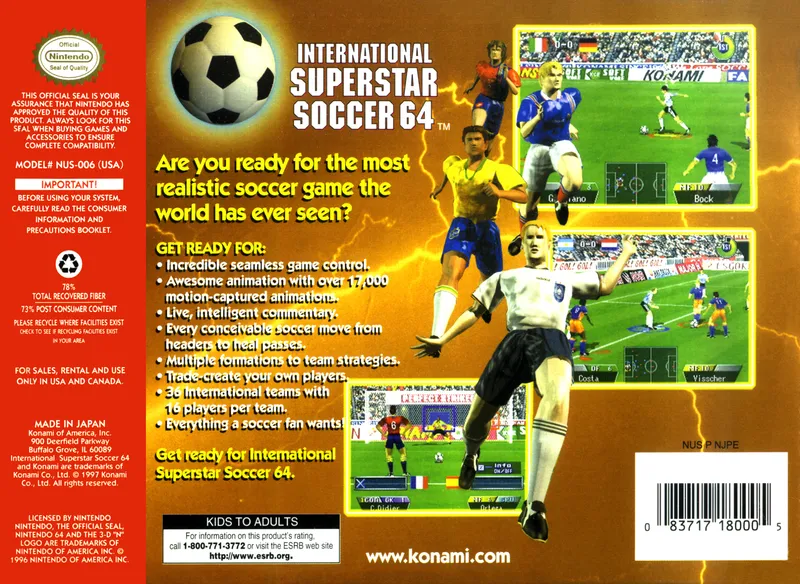 International Superstar Soccer 64 box back