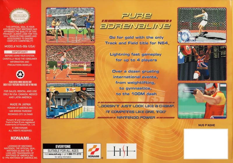 International Track & Field 2000 box back