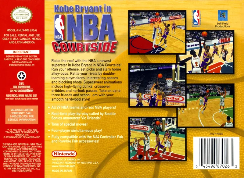 Kobe Bryant in NBA Courtside box back