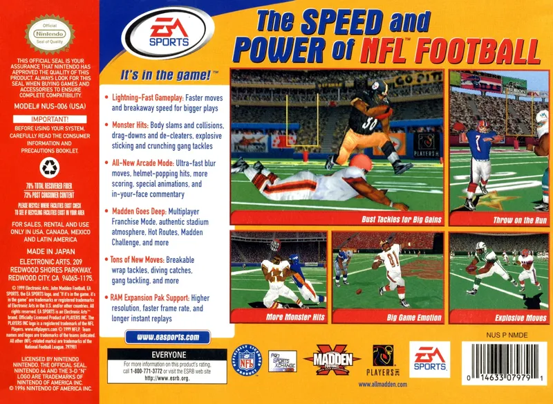Madden NFL 2000 box back