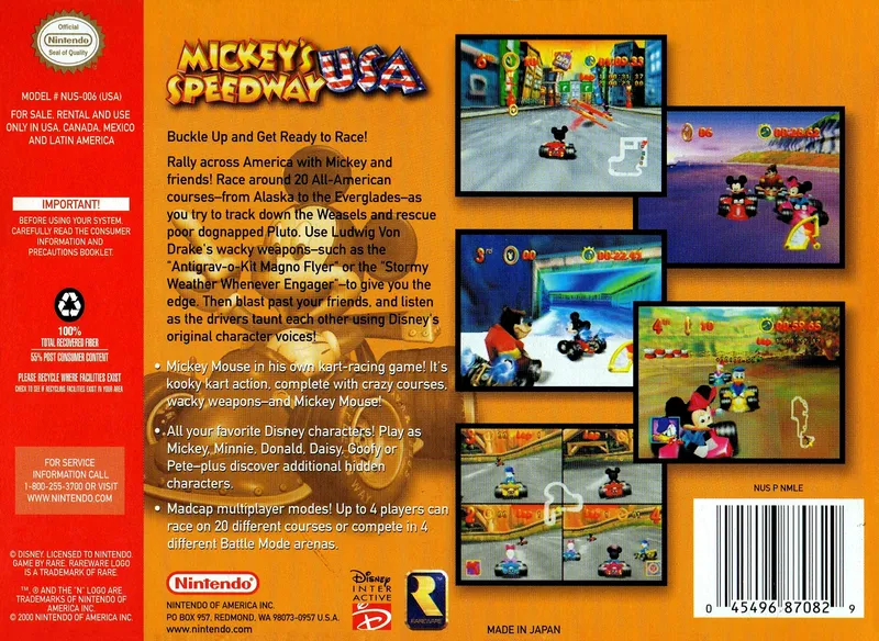 Mickey's Speedway USA box back