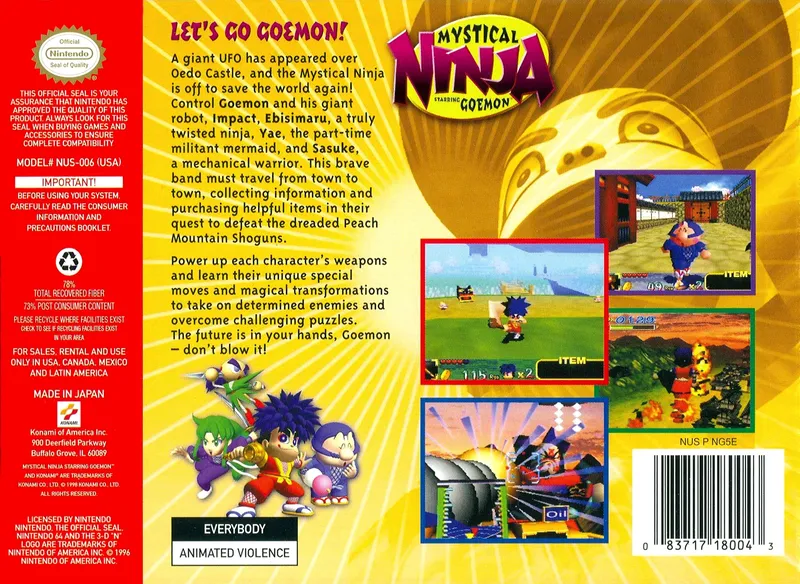 Mystical Ninja Starring Goemon box back