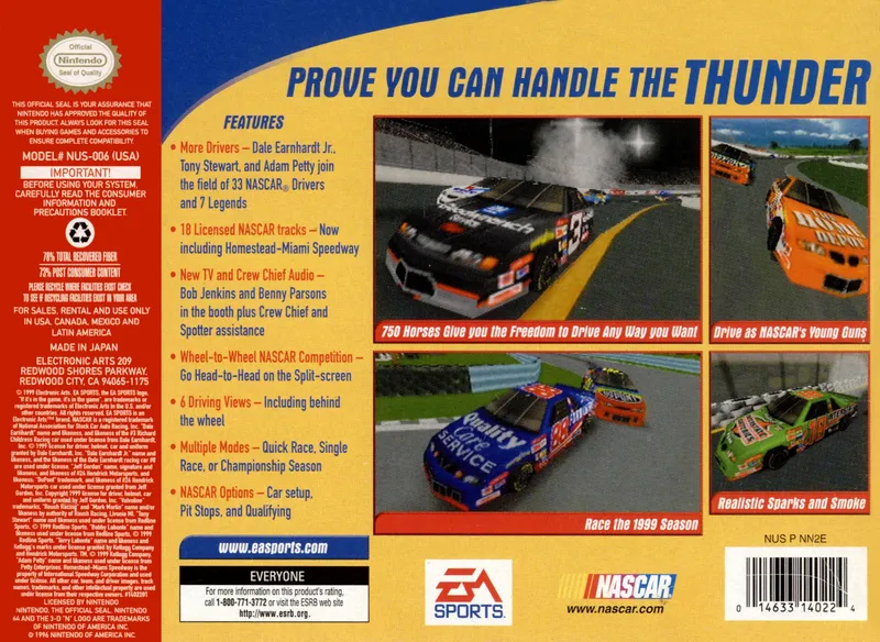 NASCAR 2000 box back
