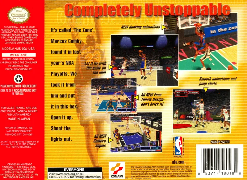 NBA in the Zone 2000 box back