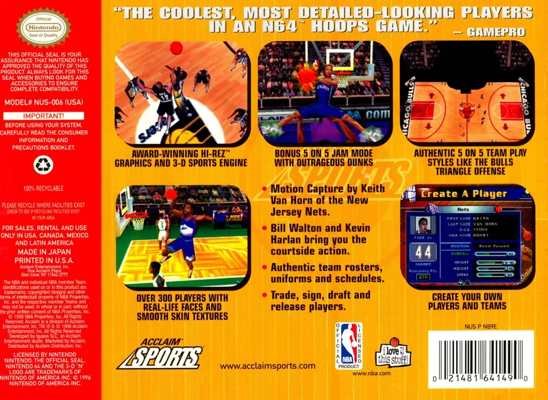NBA Jam 99 box back