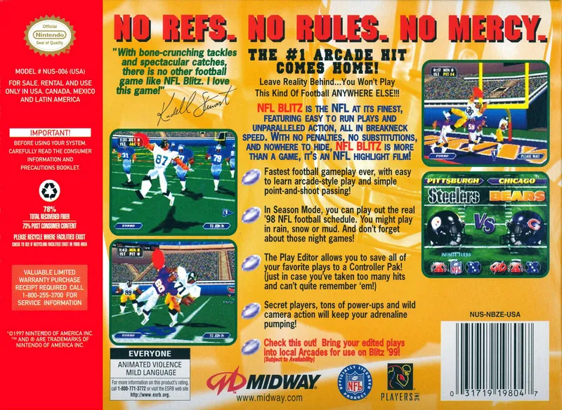 NFL Blitz box back