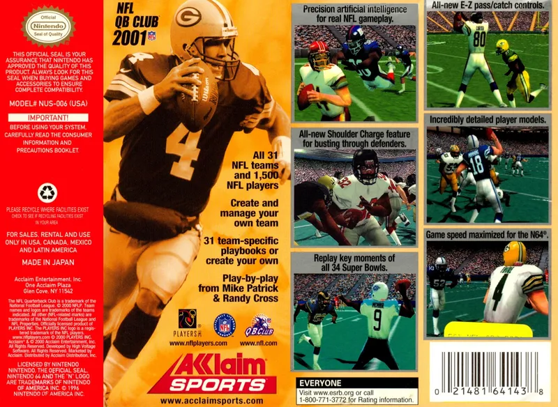 NFL QB Club 2001 box back