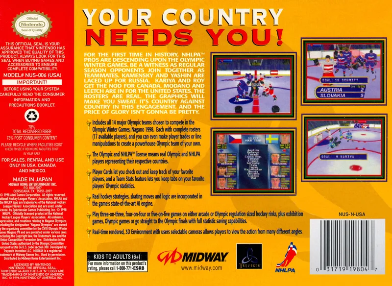 Olympic Hockey 98 box back