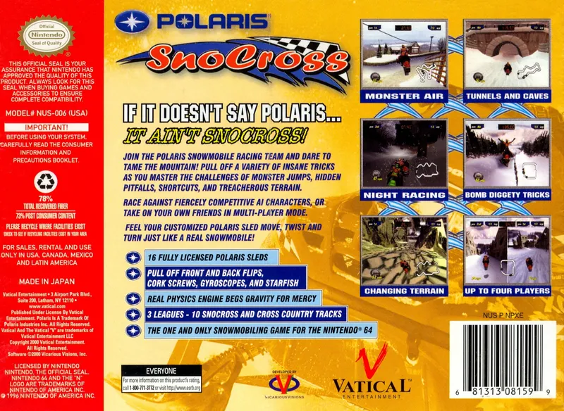 Polaris SnoCross box back