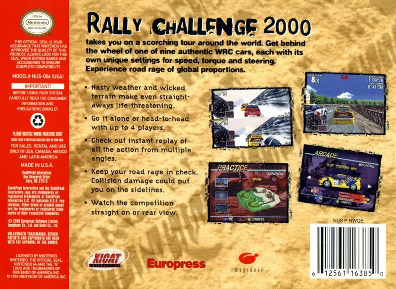 Rally Challenge 2000 box back