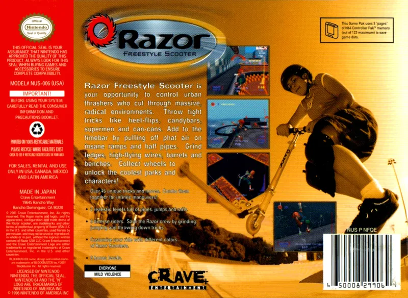 Razor Freestyle Scooter box back