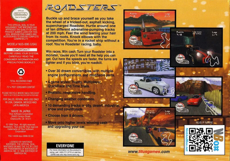 Roadsters box back