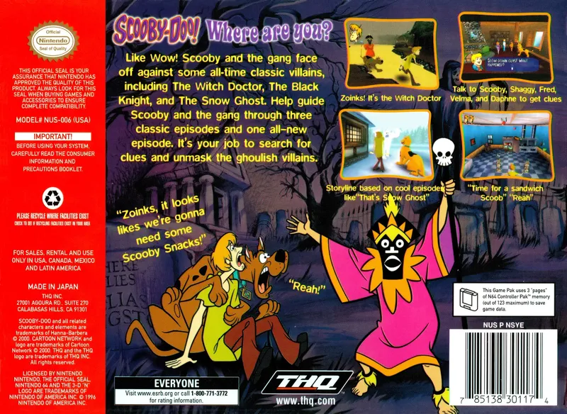 Scooby-Doo! Classic Creep Capers box back