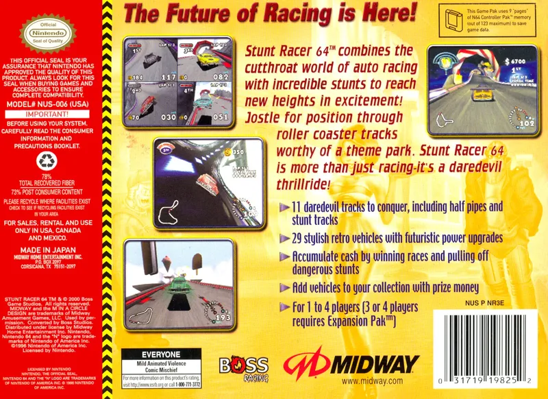 Stunt Racer 64 box back