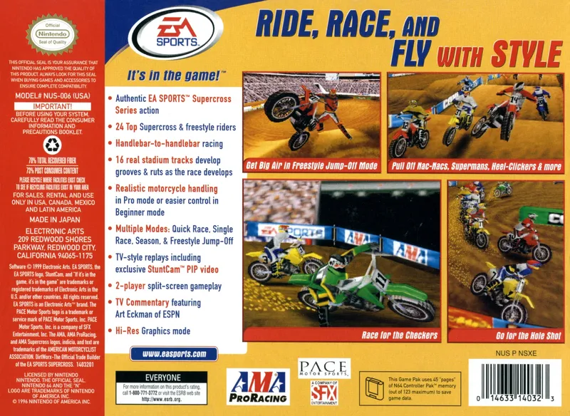 Supercross 2000 box back