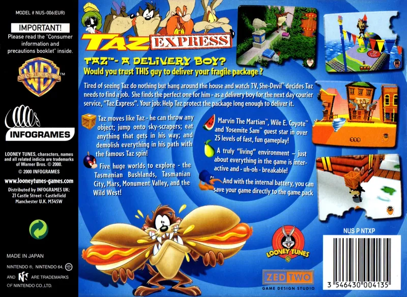 Taz Express box back