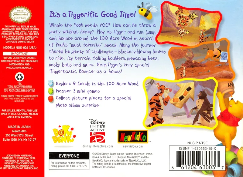 Tigger's Honey Hunt box back