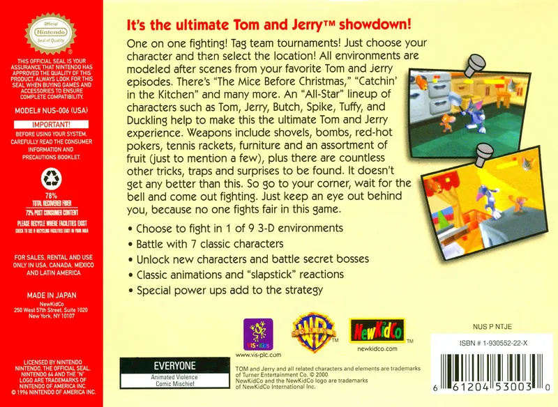Tom and Jerry in Fists of Furry box back