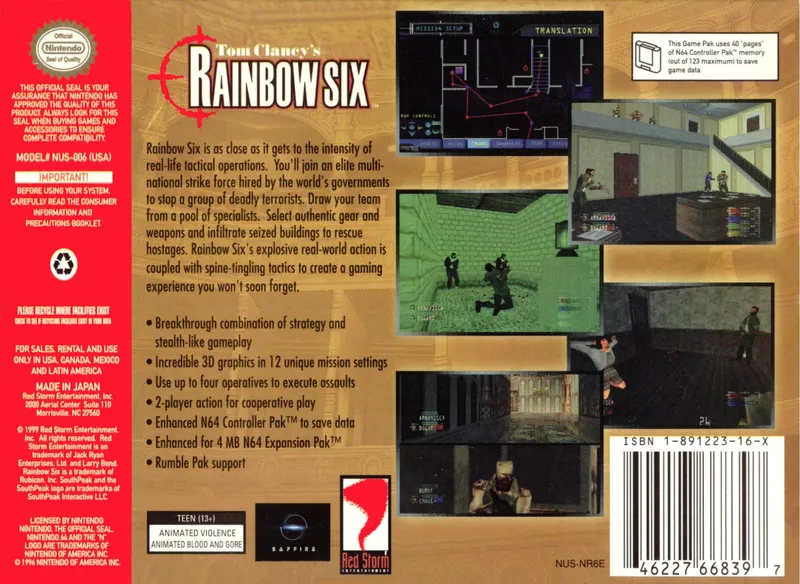 Tom Clancy's Rainbow Six box back