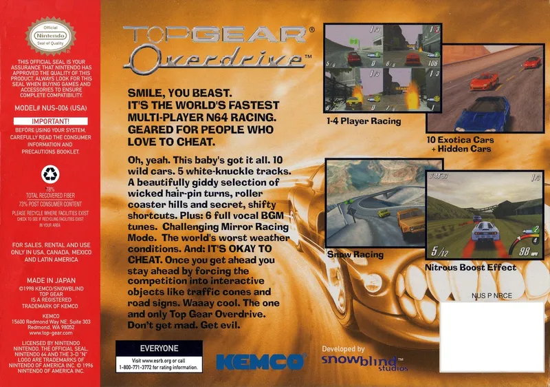 Top Gear Overdrive box back