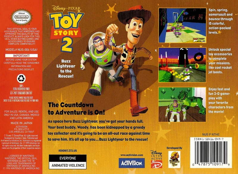 Toy Story 2: Buzz Lightyear to the Rescue! box back
