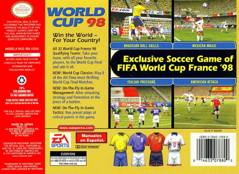 World Cup 98 box back