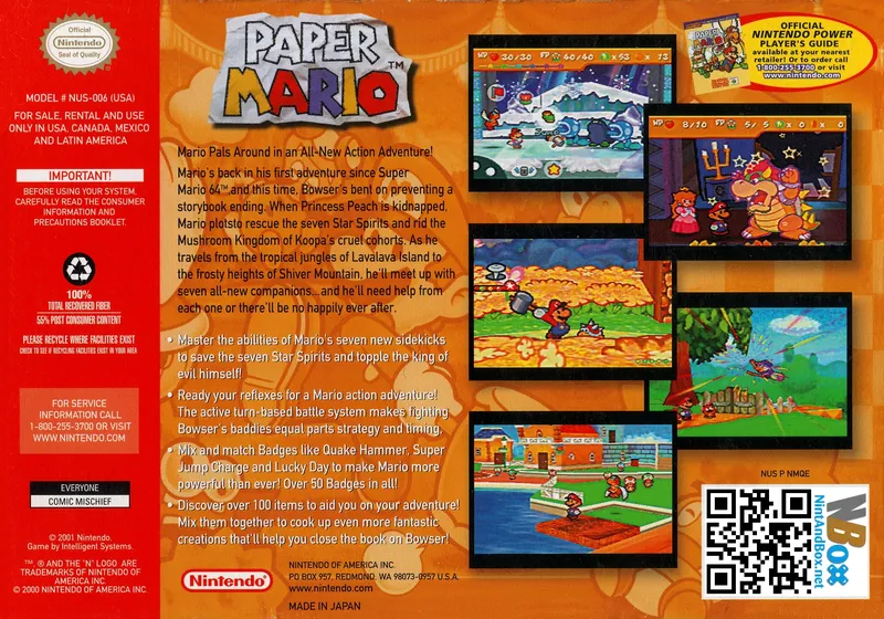 Paper Mario box back
