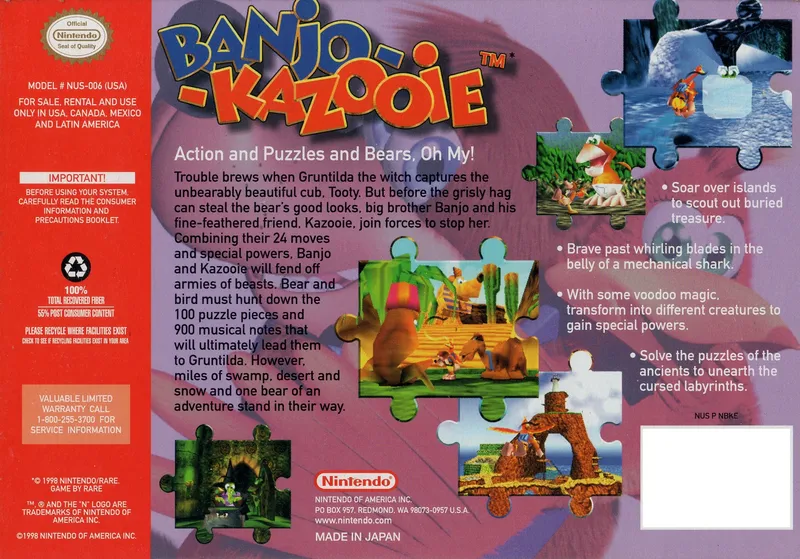 Banjo-Kazooie box back