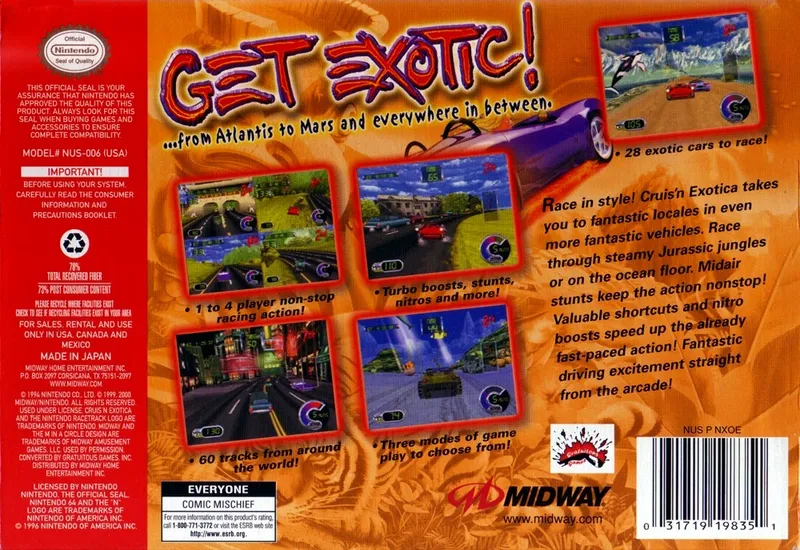 Cruis'n Exotica box back