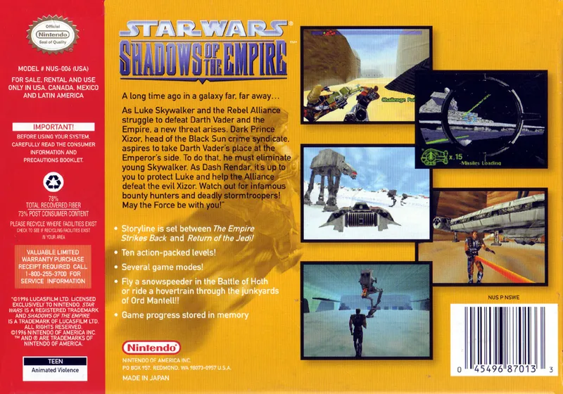 Star Wars: Shadows of the Empire box back