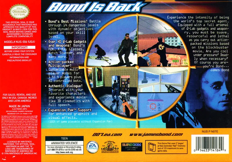 007: The World Is Not Enough box back
