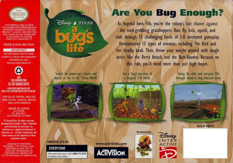 A Bug's Life box back