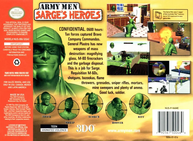 Army Men: Sarge's Heroes box back