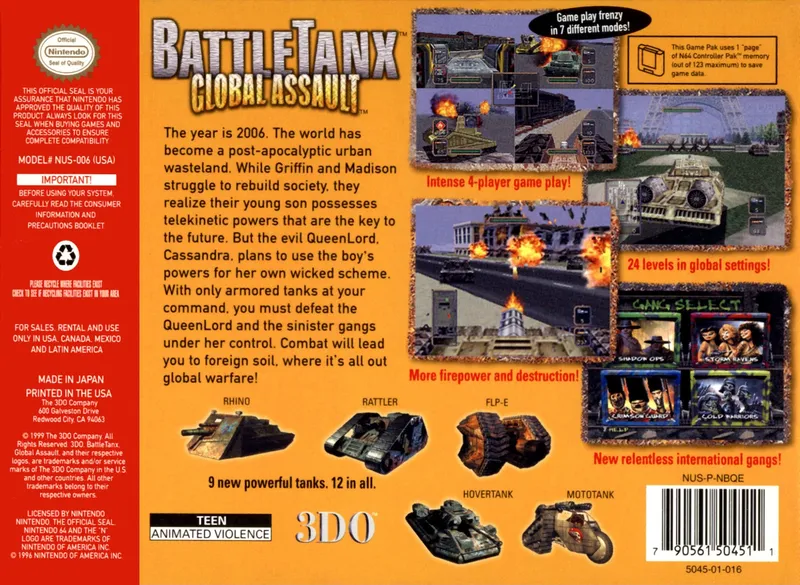 BattleTanx: Global Assault box back