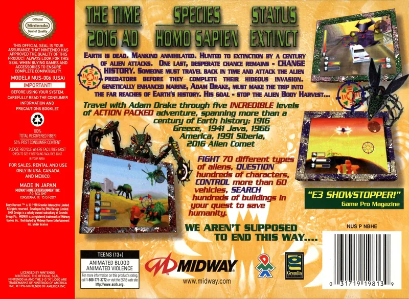 Body Harvest box back