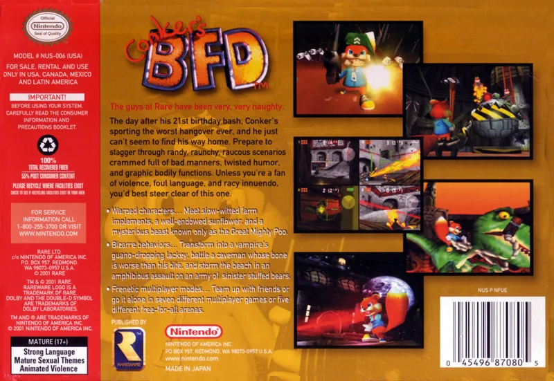 Conker's Bad Fur Day box back
