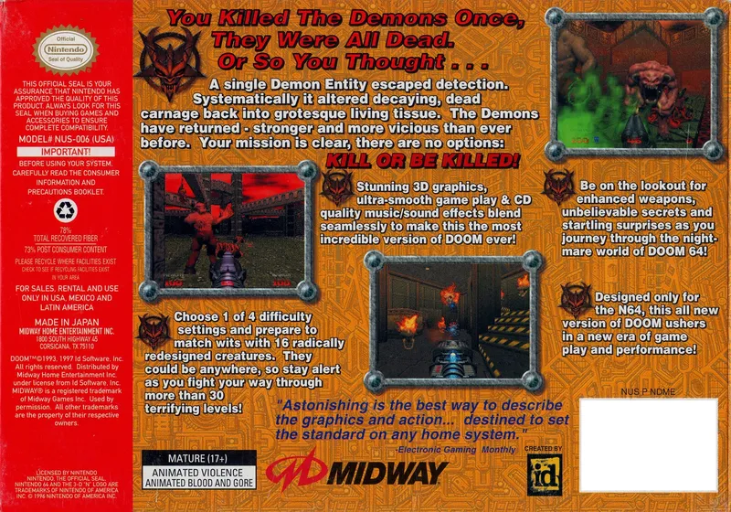 Doom 64 box back