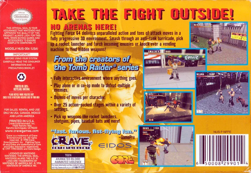 Fighting Force 64 box back