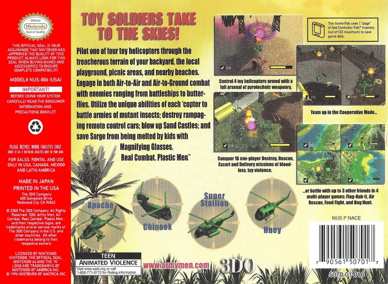 Army Men: Air Combat box back