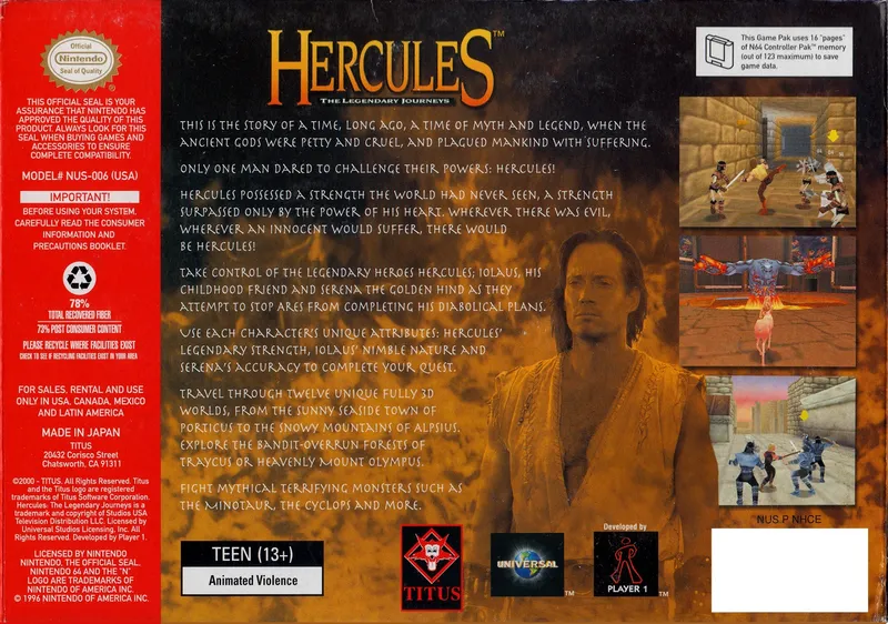 Hercules: The Legendary Journeys box back