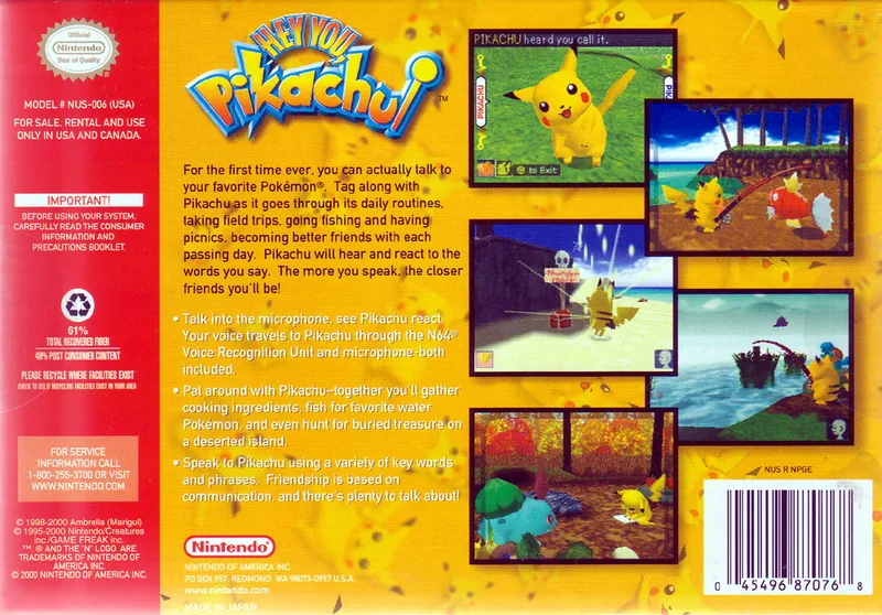 Hey You, Pikachu! box back