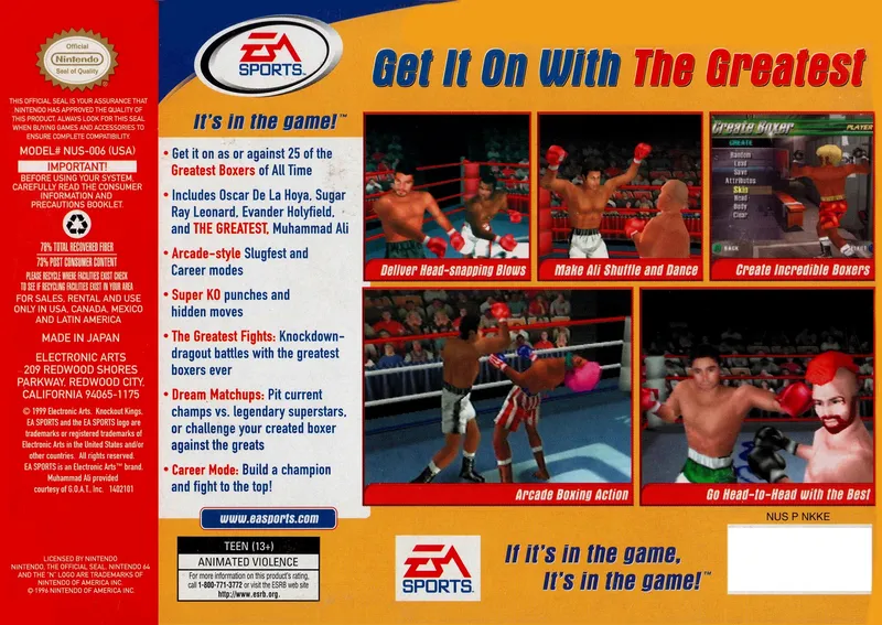 Knockout Kings 2000 box back