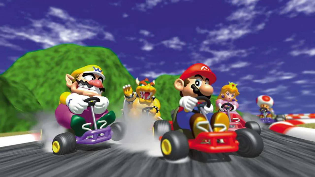 Backdrop artwork for Mario Kart 64