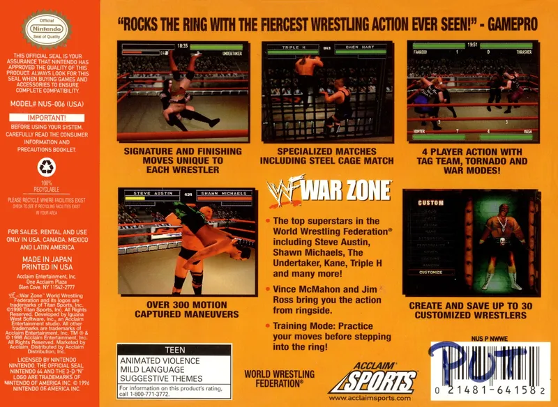 WWF War Zone box back