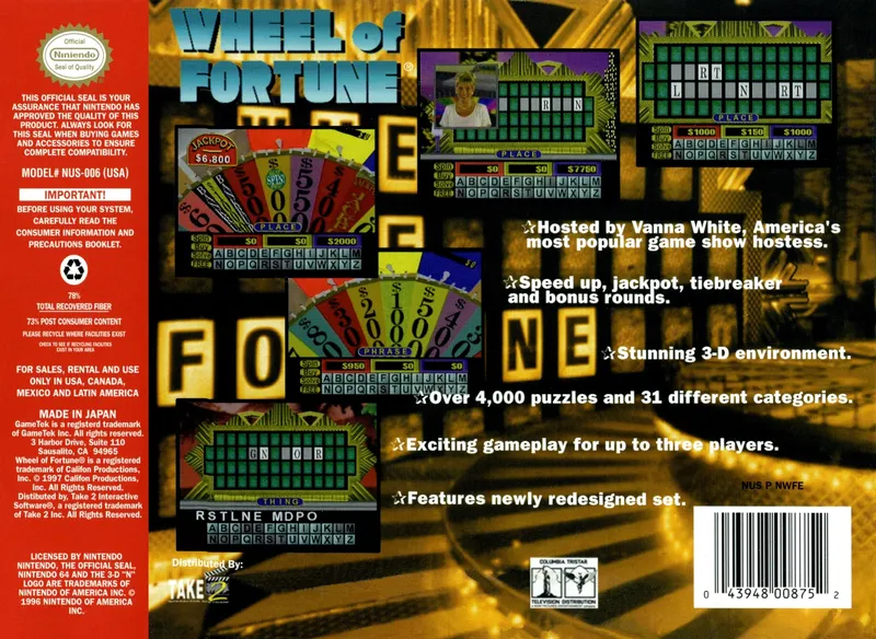 Wheel of Fortune box back