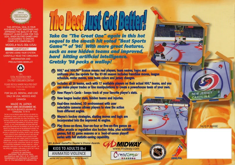 Wayne Gretzky's 3D Hockey '98 box back