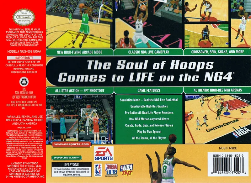 NBA Live 99 box back