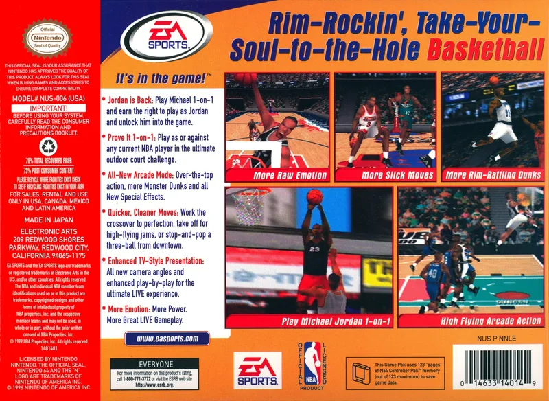 NBA Live 2000 box back