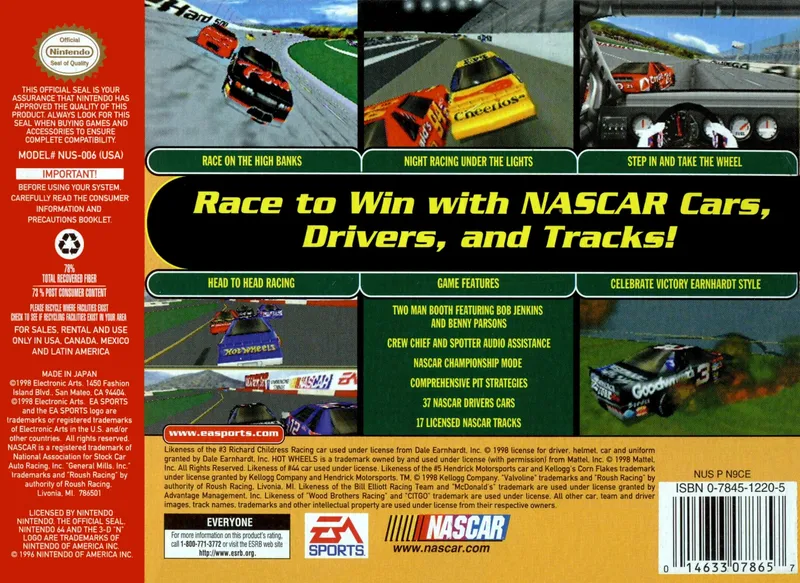 NASCAR 99 box back